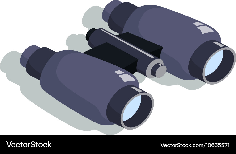 Binoculars for approaching objects isometric Vector Image