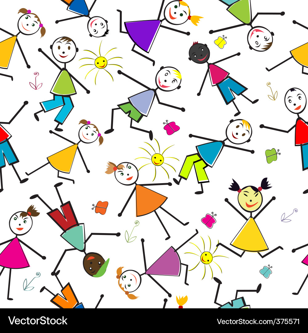 Colorful Children's Pattern Vector Image