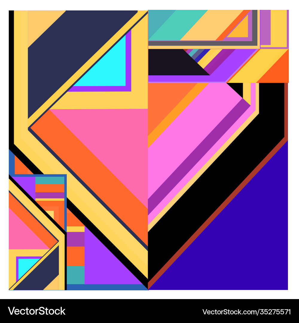 Colorful geometric and curve background pattern Vector Image