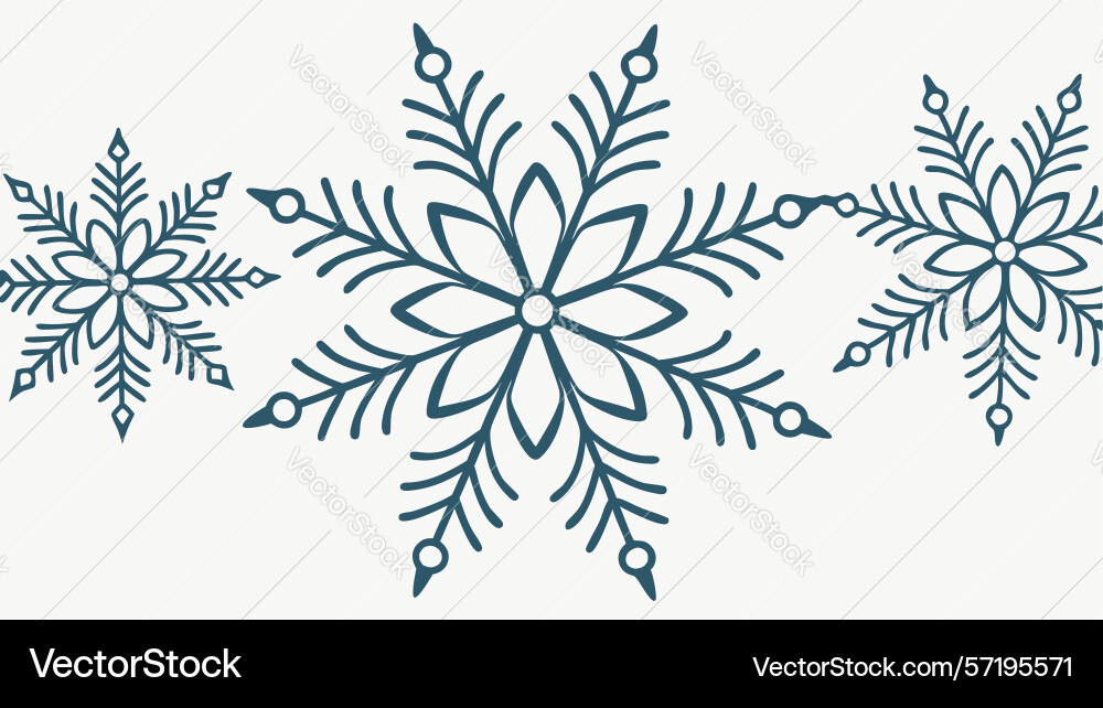 Decorative snowflake border design element vector image