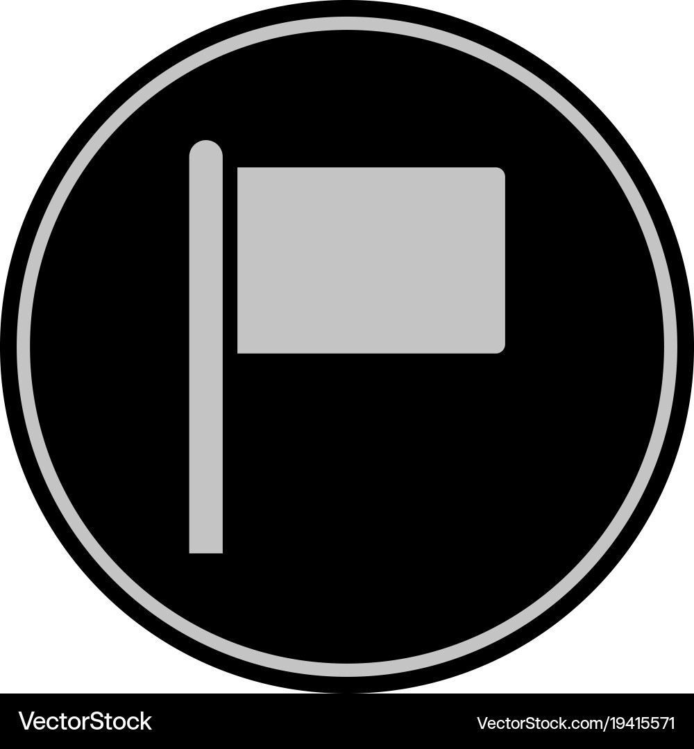 Flag pointer black coin Vector Image