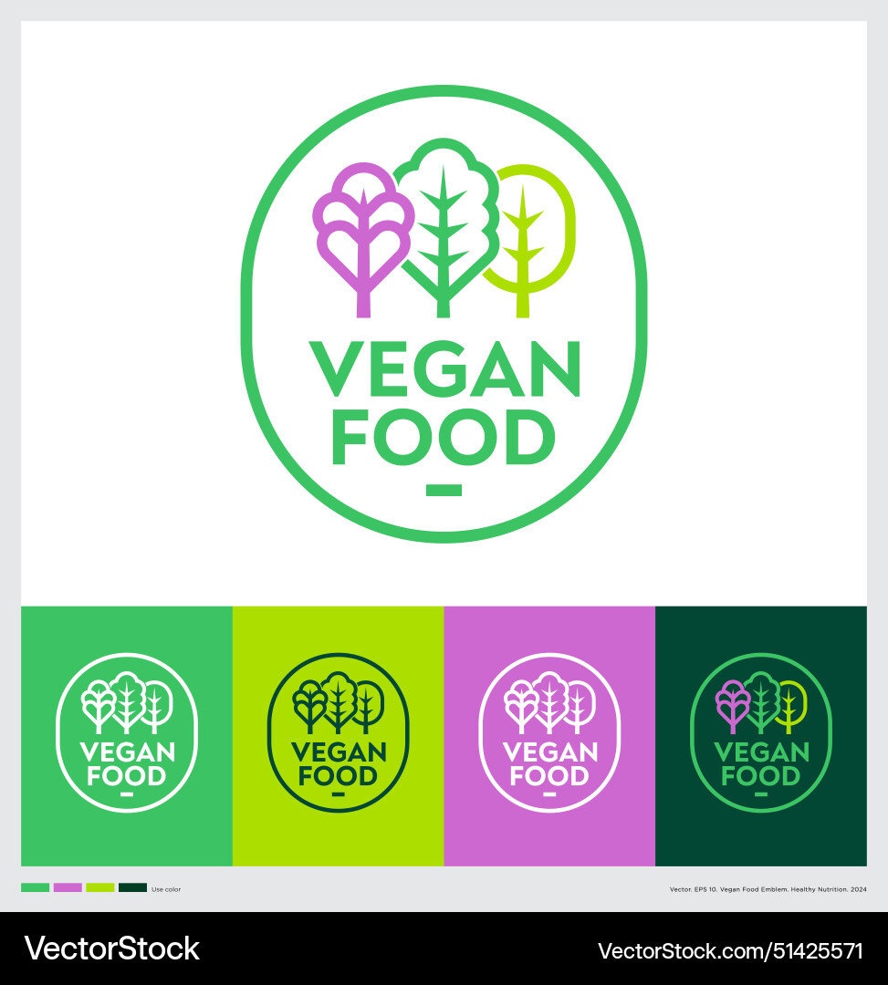 Green food icon three different leaves salad Vector Image