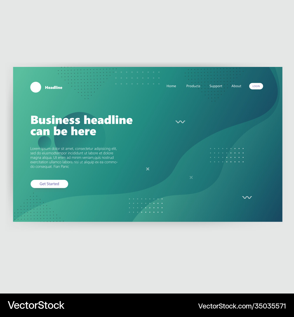 Landing page template with gradient modern webpage Landing page template with gradient modern webpage Vector Image