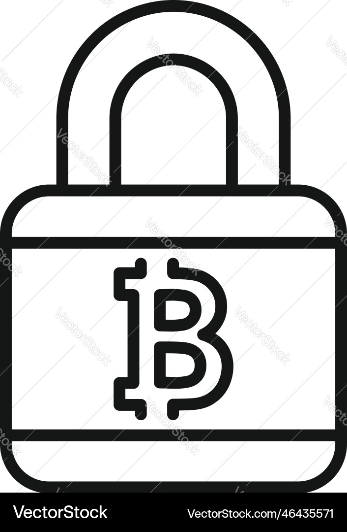 Lock crypto data icon outline block chain Lock crypto data icon outline block chain vector image