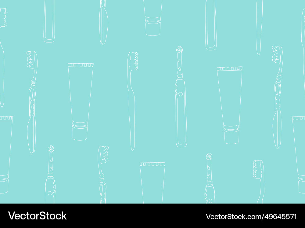 Seamless pattern of toothbrushes and toothpaste Vector Image