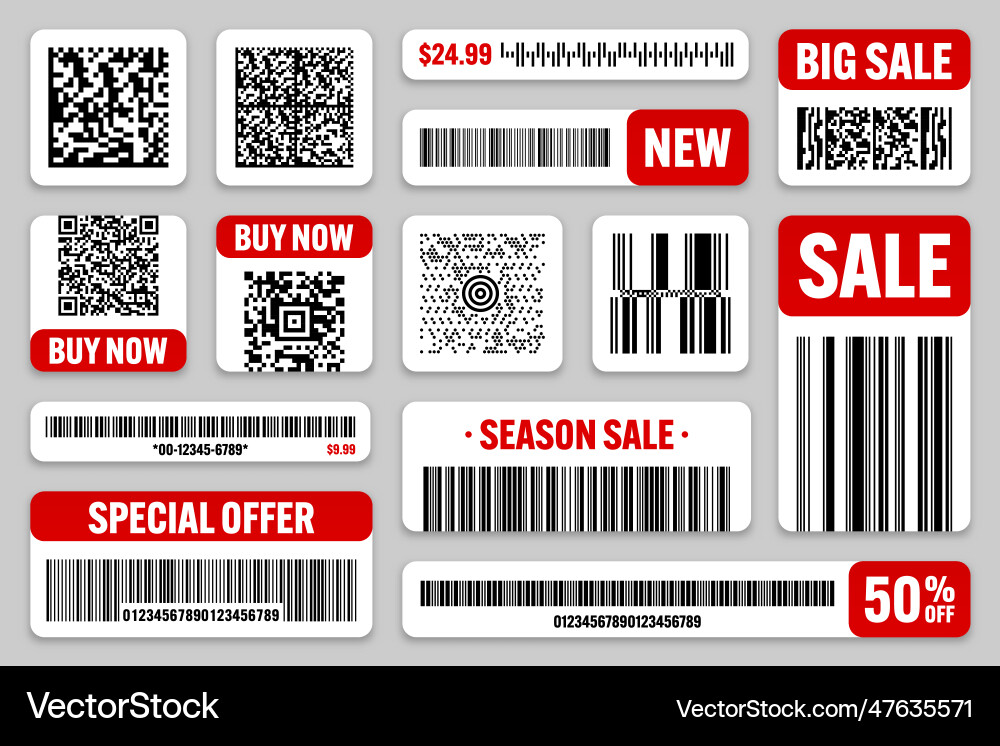 Set of product barcodes and qr codes special Set of product barcodes and qr codes special vector image
