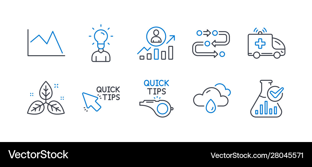 Set science icons such as quick tips line Vector Image