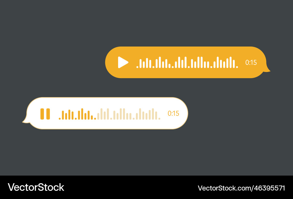 Voice message bubble audio chat ui ux interface Voice message bubble audio chat ui ux interface vector image