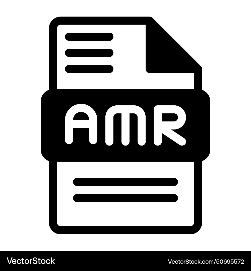 Amr file icon audio format symbol solid icons vector image