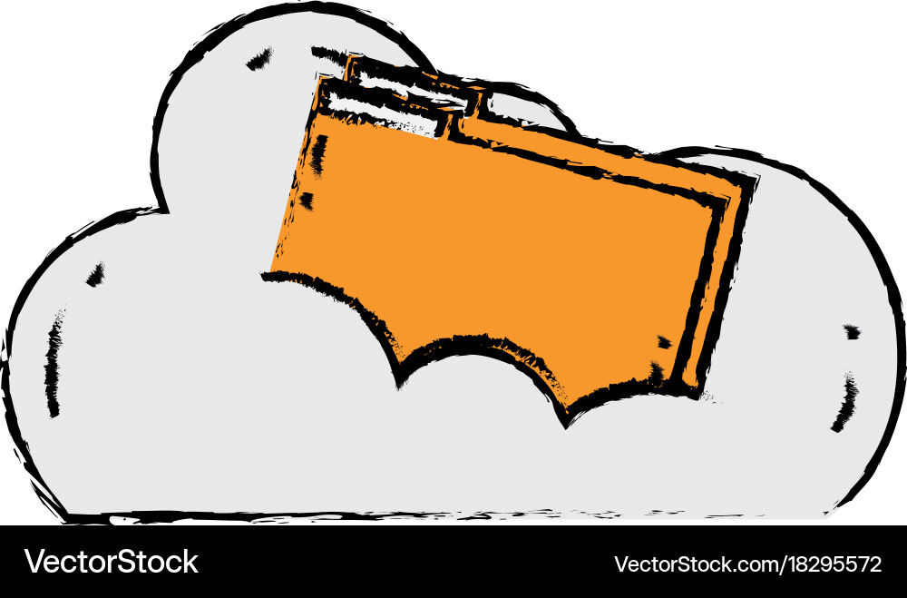 Cloud data with digital folder file Vector Image