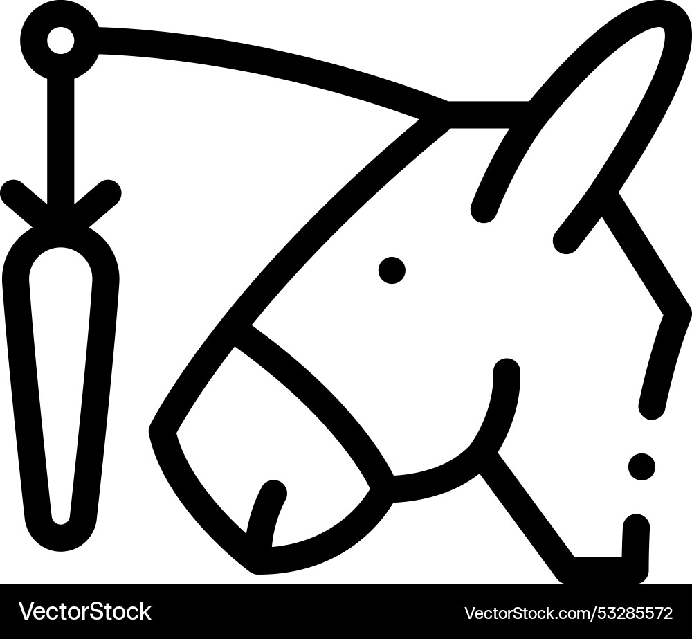 Donkey icon thin linear style design isolated Donkey icon thin linear style design isolated vector image