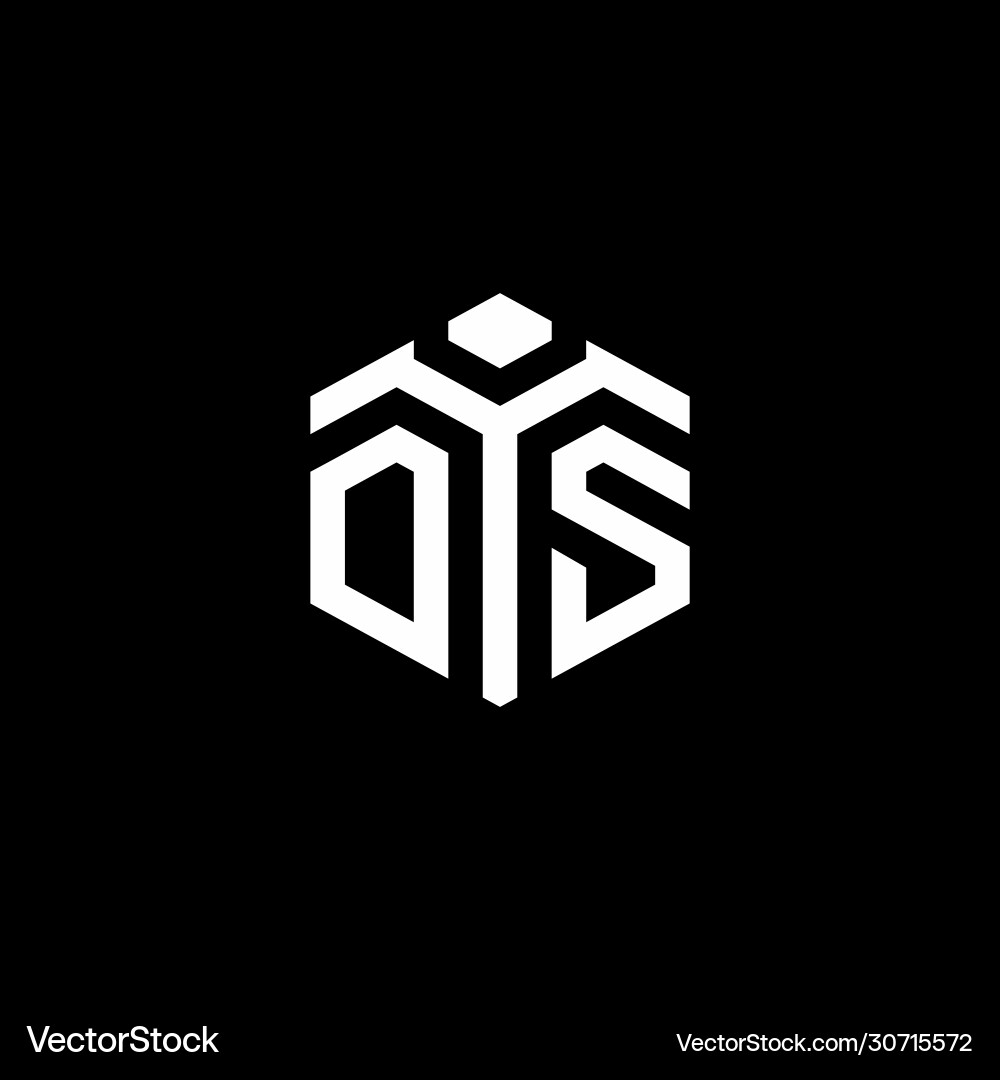 Ds monogram logo with abstract hexagon style Vector Image