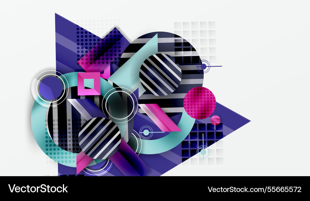 Dynamic complex geometric abstract background Vector Image