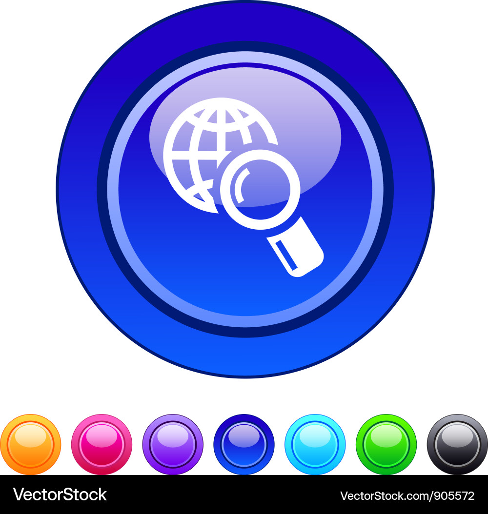Global search circle button Vector Image