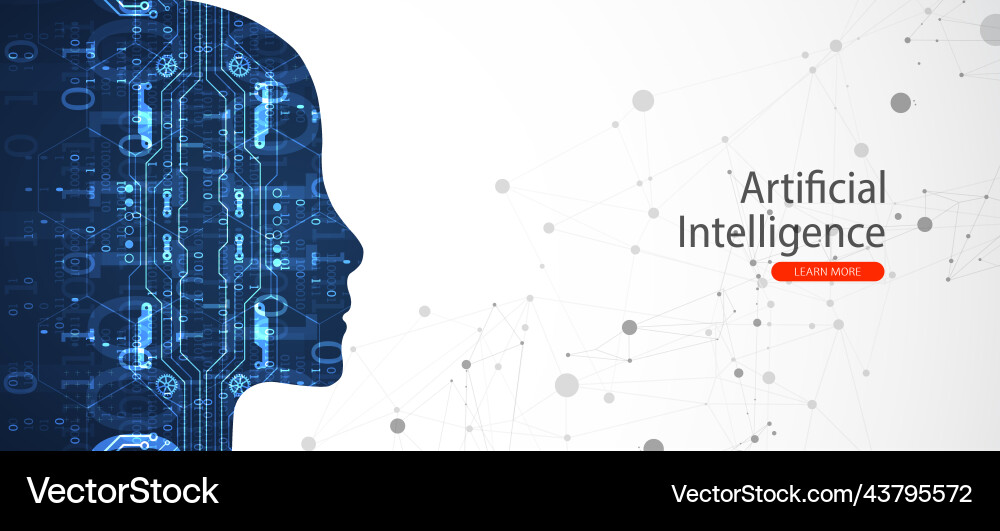 Künstliche Intelligenz technischer Hintergrund Künstliche Intelligenz technischer Hintergrund vektorbild