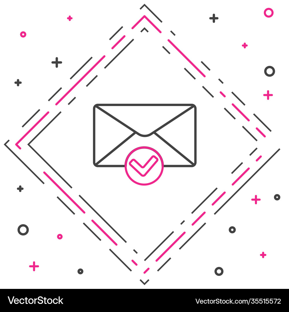 Line envelope and check mark icon isolated Line envelope and check mark icon isolated Vector Image