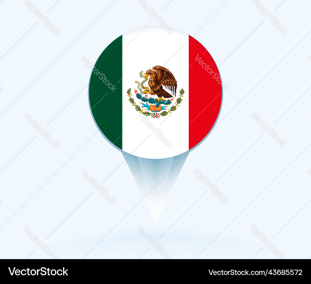 Map pointer with flag of mexico Vector Image