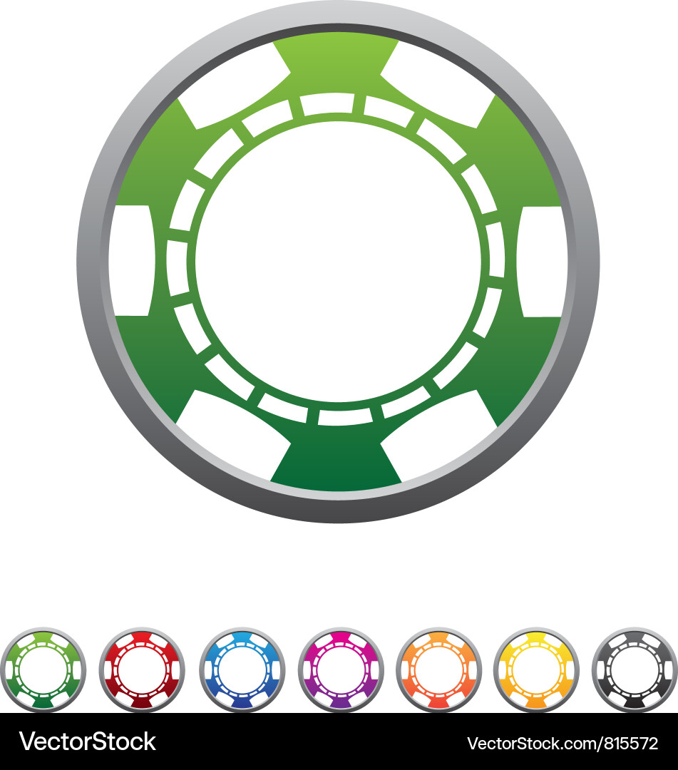 Poker Chip Set - Assorted Colors vector image
