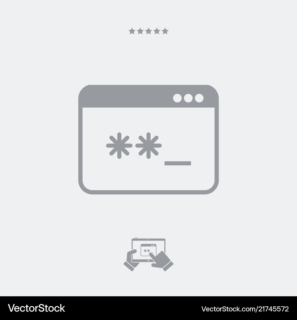 Private account - password web icon Vector Image