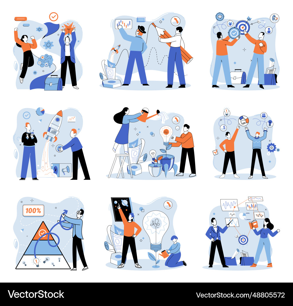 Project launch startup initial Project launch startup initial Vector Image