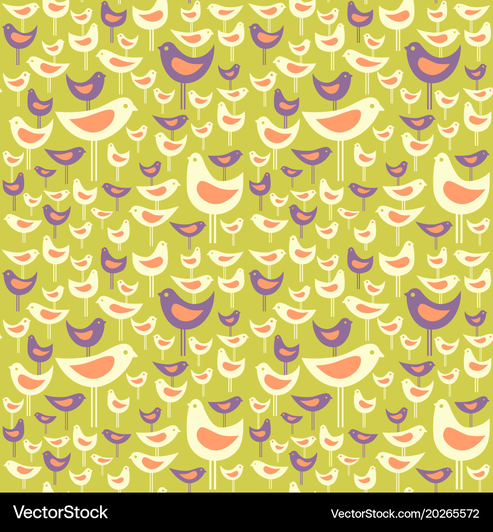 Retro Bird Pattern Vector Image