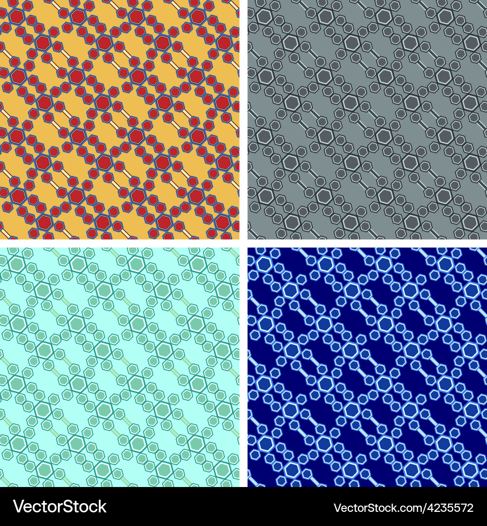 Seamless hexagon pattern set Vector Image