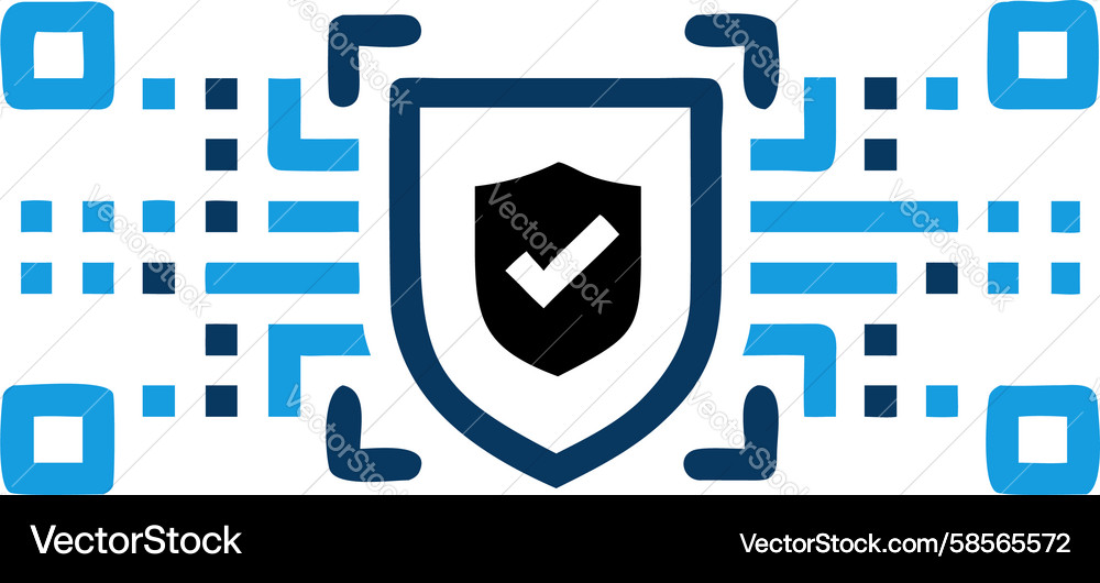 Secure QR Code Shield Icon Vector Image