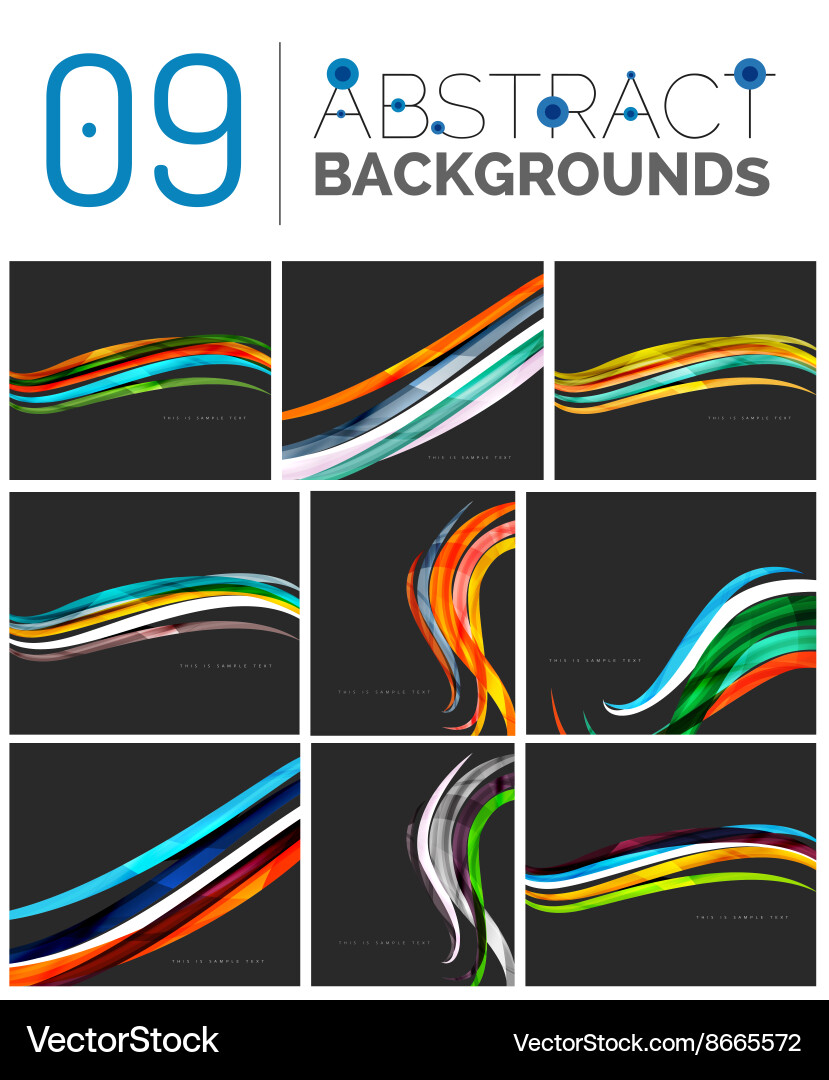 Set of smooth abstract backgrounds Vector Image