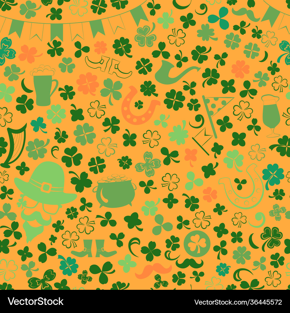 St. Patrick's Day Clover Pattern Royalty Free Vector Image