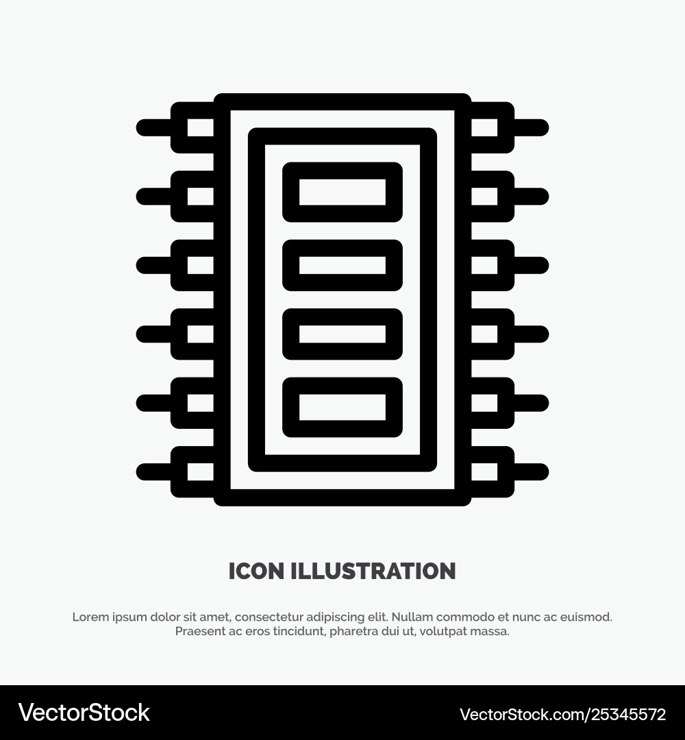 Tech hardware chip computer connect line icon Tech hardware chip computer connect line icon Vector Image