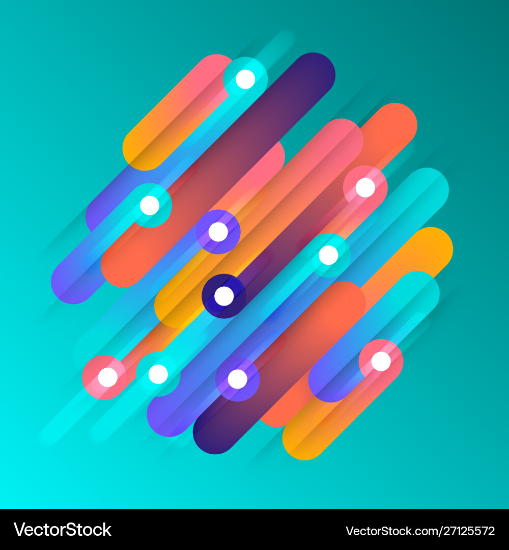 Various colored rounded shapes lines in diagonal Various colored rounded shapes lines in diagonal vector image