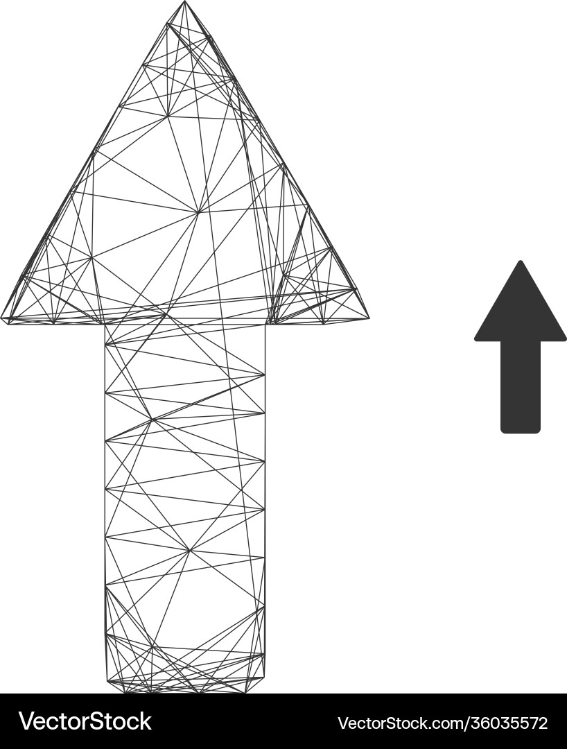 Web mesh arrow up icon Web mesh arrow up icon Vector Image