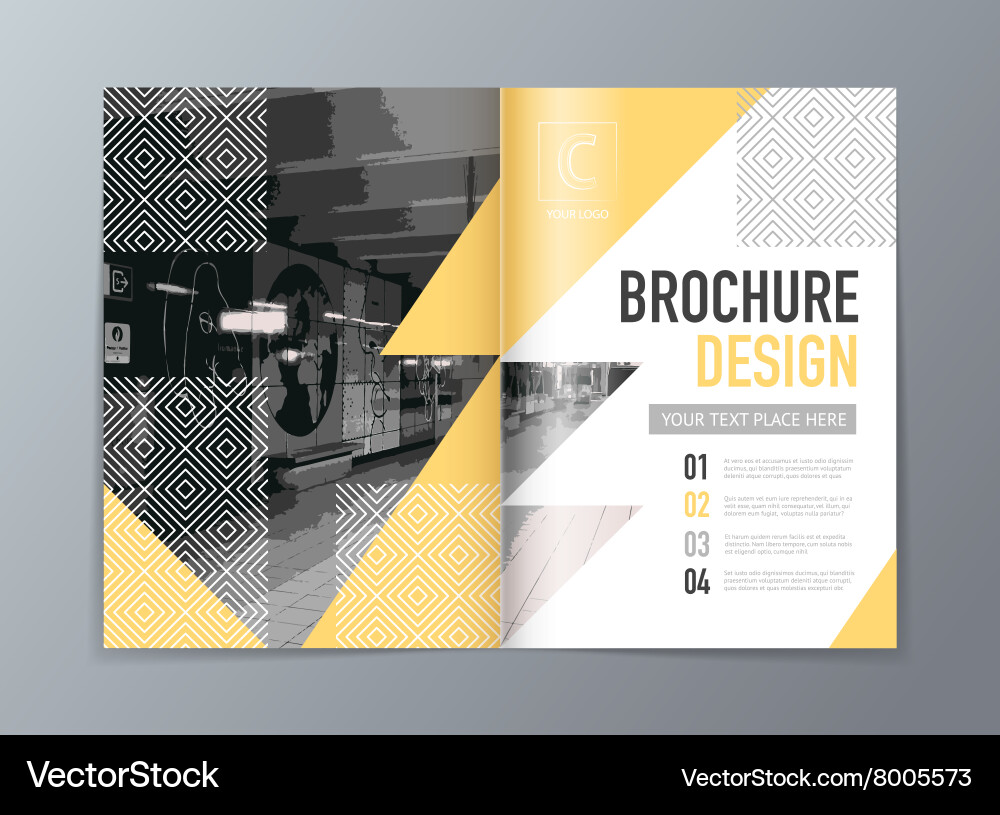 Abstract brochure design template in a4 size vector image