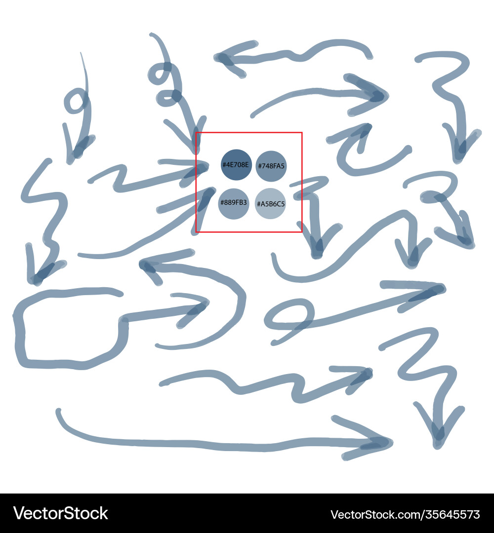 Blue arrow with color code in middle Vector Image