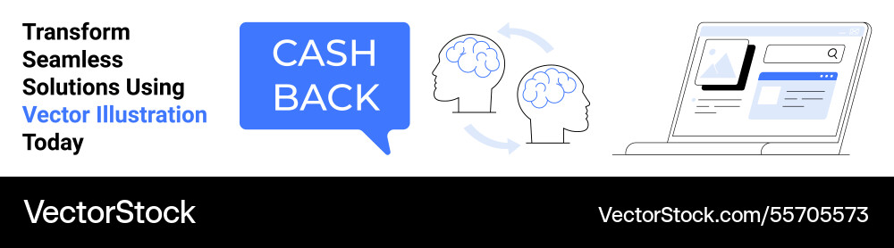 Cashback program with brainstorming and online Vector Image