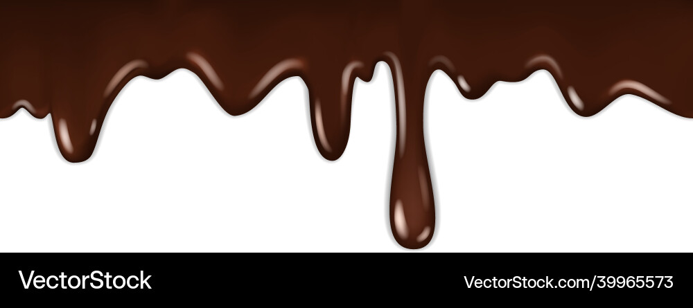 Chocolate dripping gourmet delicious cocoa liquid vector image