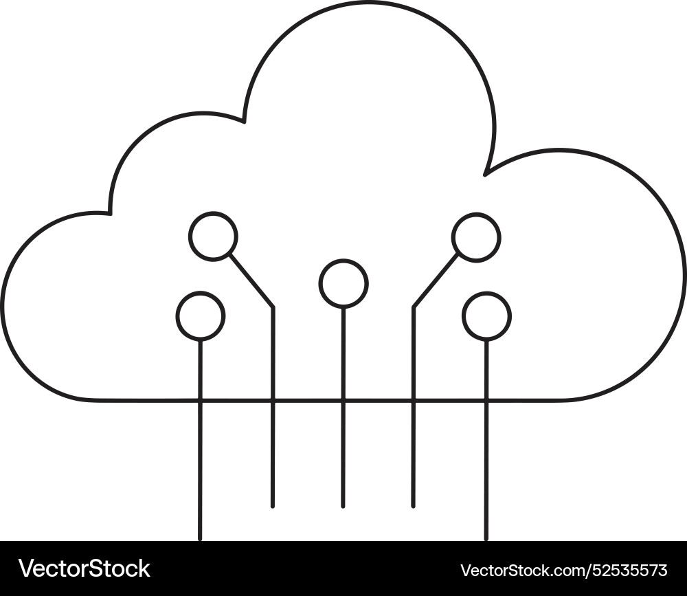 Cloud storage icon symbol image of the hosting Vector Image