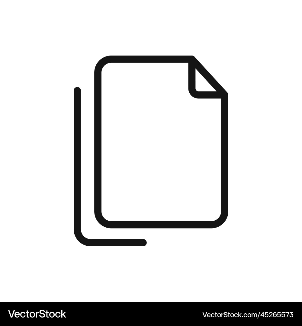 Copy file line icon isolated on white background Vector Image