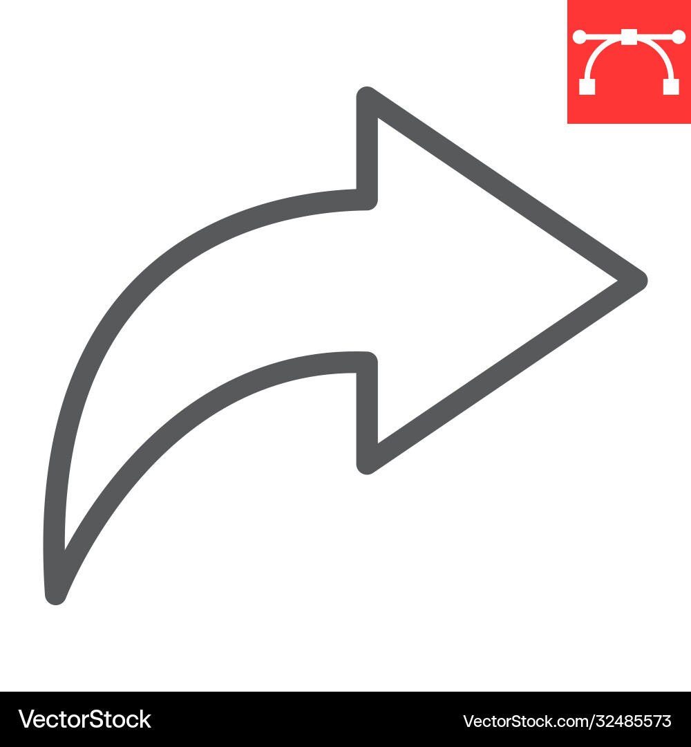Go forward line icon ui and button arrow right Vector Image