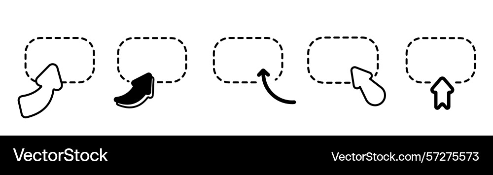 Highlight icons with arrows and pointers Vector Image