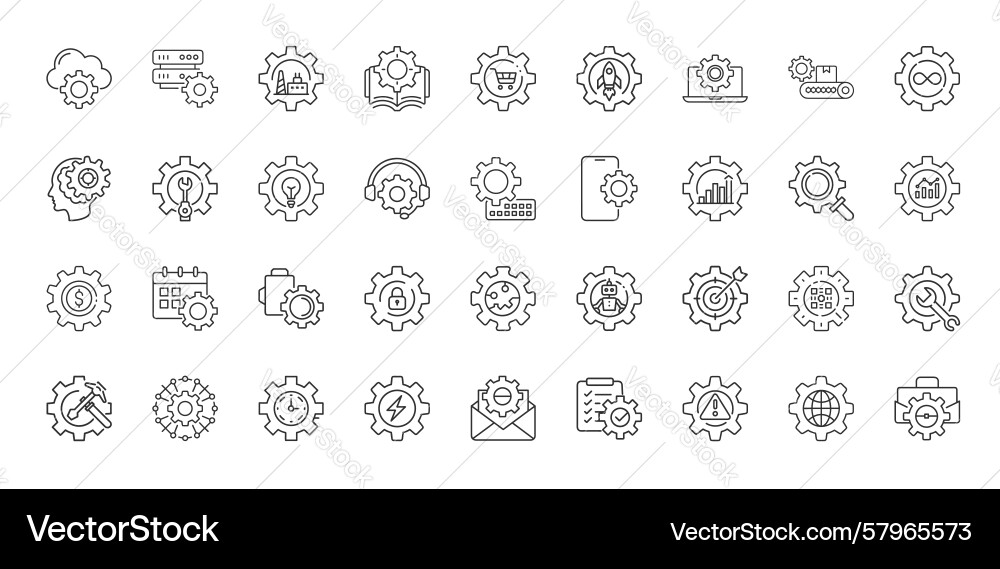 Interlocking Gears - Technology & Automation Vector Image
