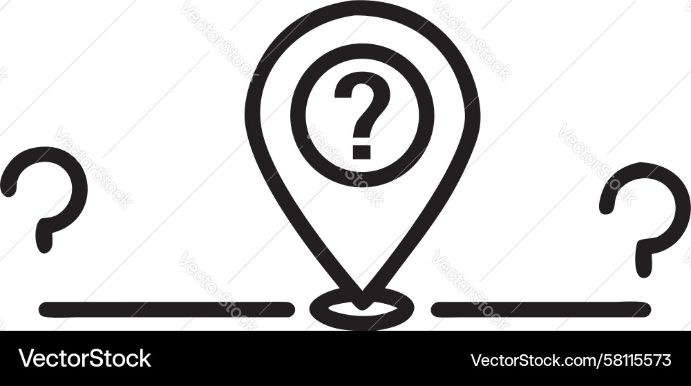 Location Query Pin with Question Marks Vector Image