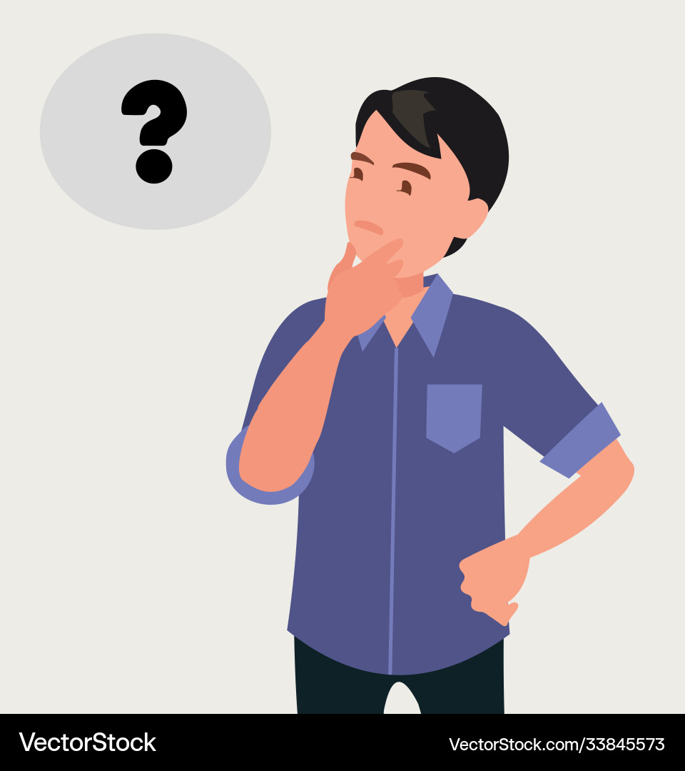 Man is thinking question mark Man is thinking question mark vector image