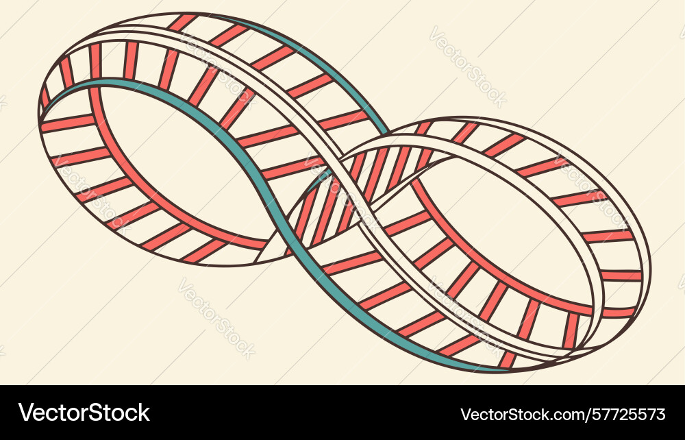 Mobius strip with continuous geometric patterns vector image