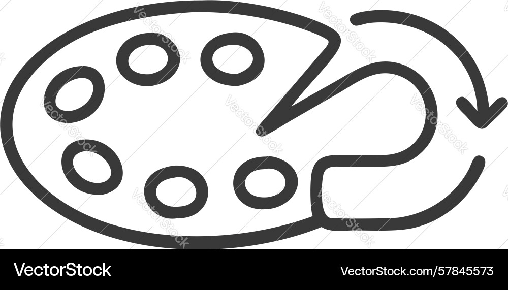 Paint palette circular flow for continuous Vector Image