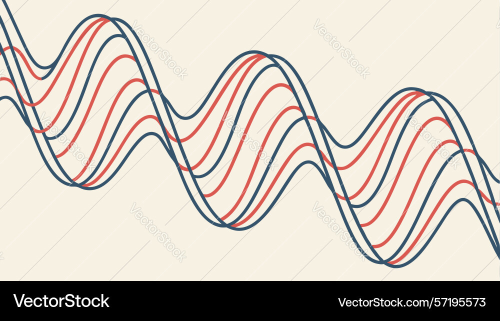 Rhythmic flowing abstract wavy lines pattern vector image