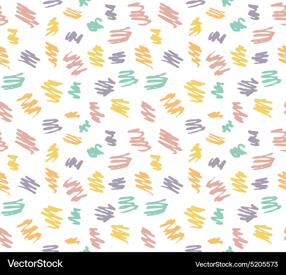 Seamless pattern with scribbles colorful hand Vector Image