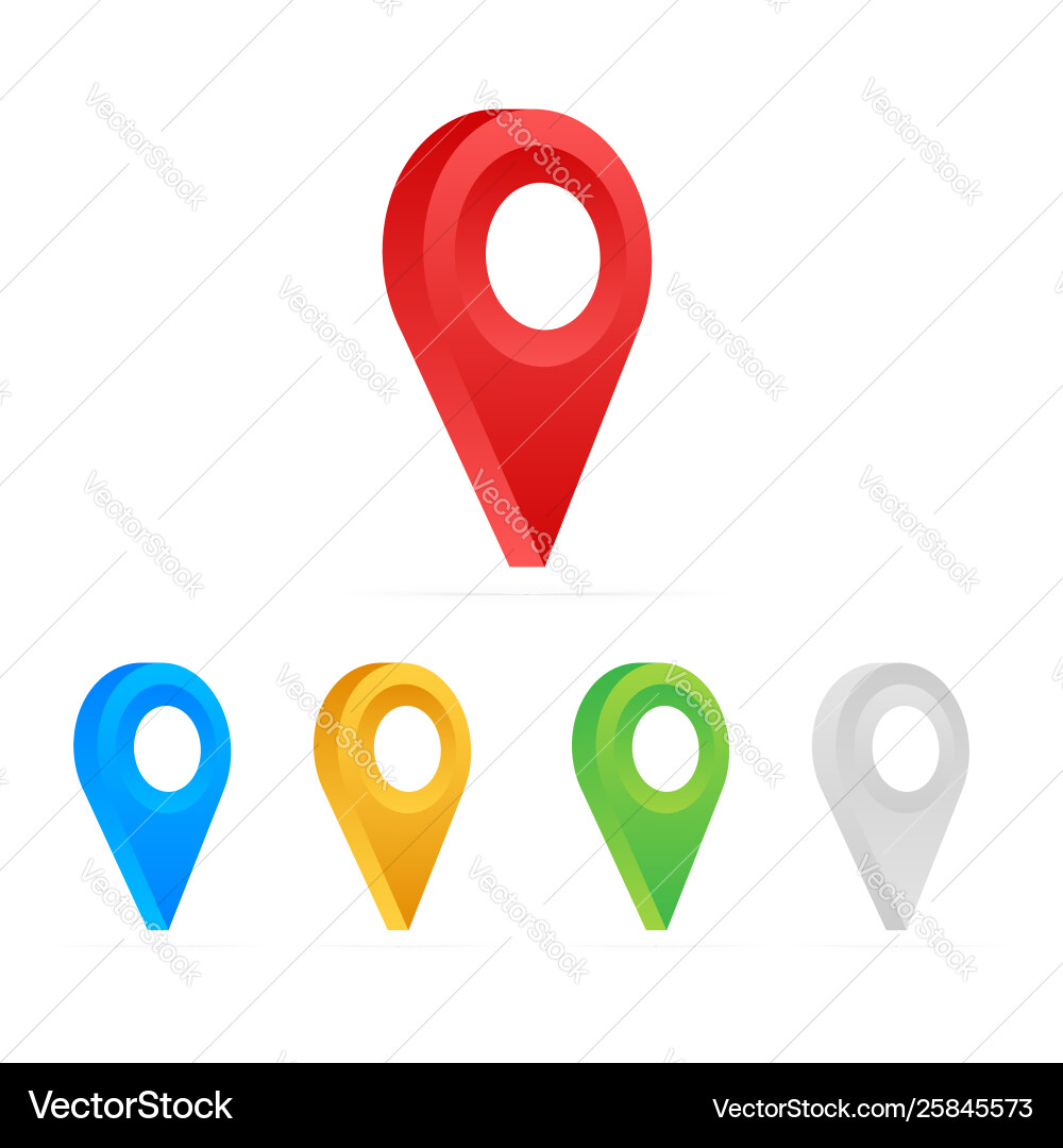 Set map pointers on white background vactor Set map pointers on white background vactor Vector Image