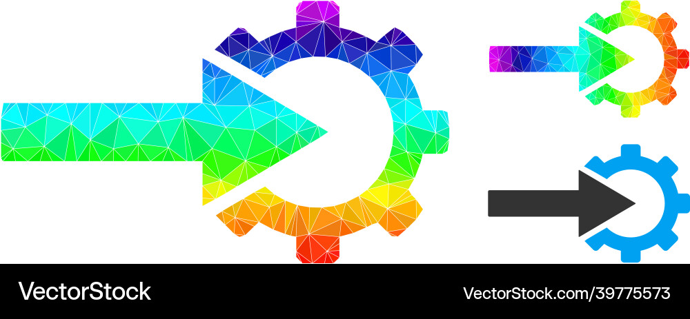 Triangle filled cog integration icon Vector Image
