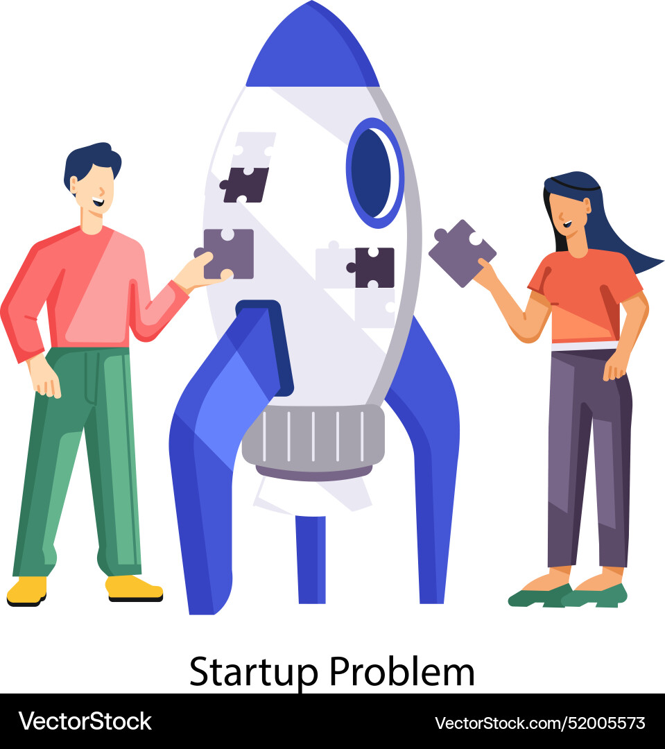 Webteam working on startup problem flat Vector Image